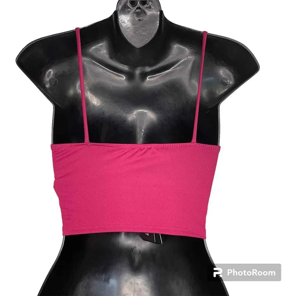 21 Saints 2 Piece Crop Top and Midi Skirt Matching Set‎ Magenta Pink Size Small